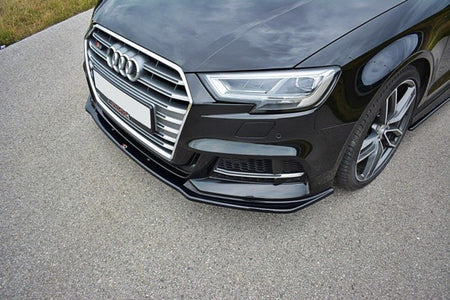 Maxton Front Splitter V.1 Audi S3 / A3 S-Line 8V Fl  - Gloss Black