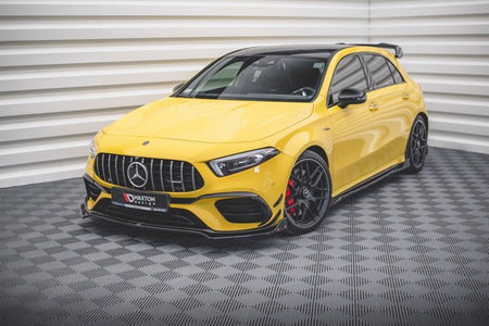 Maxton Front Splitter + Flaps V.3 Mercedes-Amg A45 S - Gloss Black