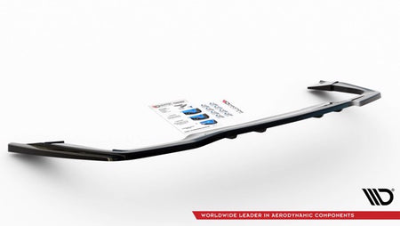 Maxton Central Rear Splitter (With Vertical Bars) Mercedes-Amg C 63Amg Coupe Amg Aero Pack C205 Facelift - Gloss Black