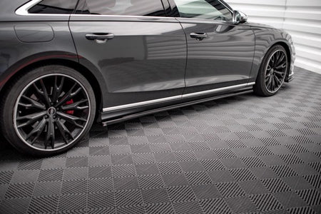 Maxton Side Skirts Diffusers Audi S8 D5 - Gloss Black