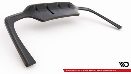 Maxton Central Rear Splitter (With Vertical Bars) Mercedes-Benz C Amg-Line W206 - Gloss Black