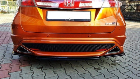 Maxton Central Rear Splitter Honda Civic VIii Type S/R (Without Vertical Bars) - Gloss Black
