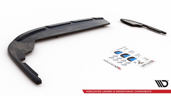 Maxton Central Rear Splitter (With Vertical Bars) Peugeot 508 Gt-Line Mk2 - Gloss Black