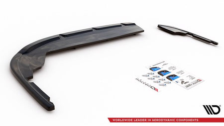 Maxton Central Rear Splitter (With Vertical Bars) Peugeot 508 Gt-Line Mk2 - Gloss Black