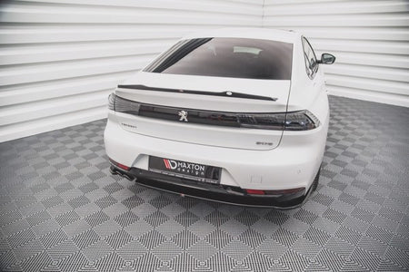 Maxton Central Rear Splitter (With Vertical Bars) Peugeot 508 Gt-Line Mk2 - Gloss Black