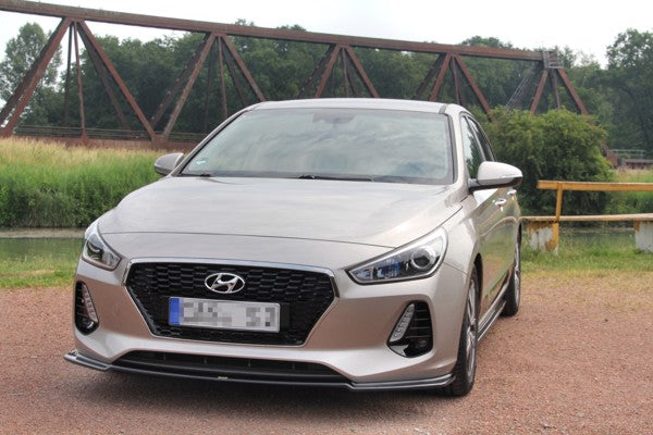 Maxton Front Splitter V.1 Hyundai I30 Mk3 Hatchback - Gloss Black