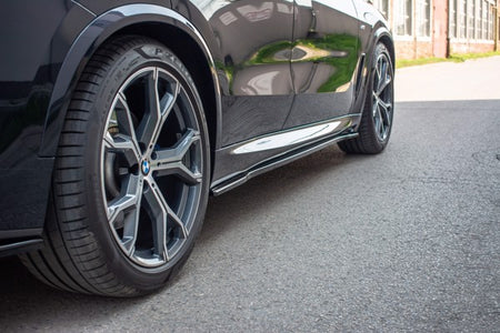 Maxton Side Skirts Diffusers For BMW X5 G05 M-Pack - Gloss Black