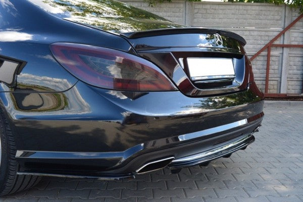 Maxton Central Rear Splitter Mercedes Cls C218 (With A Vertical Bar) Amg Line - Gloss Black