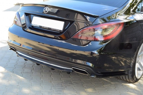 Maxton Central Rear Splitter Mercedes Cls C218 (With A Vertical Bar) Amg Line - Gloss Black