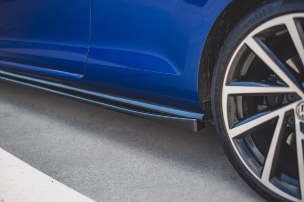 Maxton Side Skirts Diffusers V.4 VW Golf 7 R / R-Line Facelift - Gloss Black
