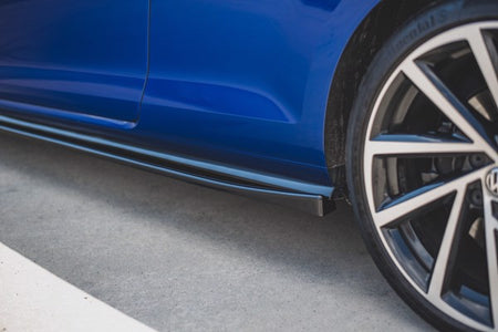 Maxton Side Skirts Diffusers V.4 VW Golf 7 R / R-Line Facelift - Gloss Black