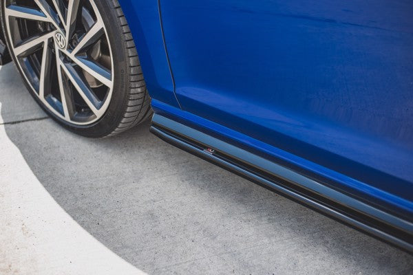 Maxton Side Skirts Diffusers V.4 VW Golf 7 R / R-Line Facelift - Gloss Black