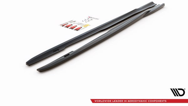 Maxton Side Skirts Diffusers V.2 Ford Focus St Mk3 - Gloss Black
