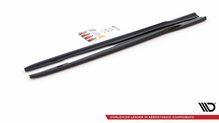 Maxton Side Skirts Diffusers V.2 Ford Focus St Mk3 - Gloss Black
