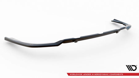 Maxton Central Rear Splitter (With Vertical Bars) V.3 BMW X6 M-Pack G06 - Gloss Black