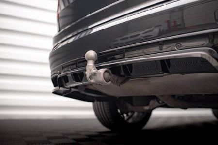 Maxton Central Rear Splitter (With Vertical Bars) Volvo Xc90 R-Design Mk2 Facelift - Gloss Black