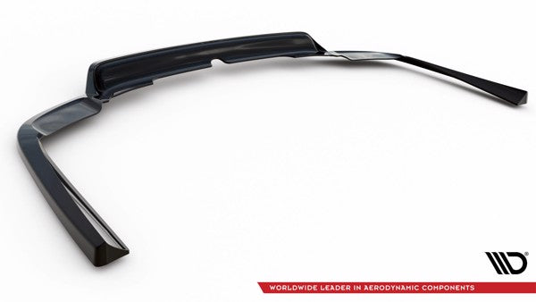 Maxton Central Rear Splitter (With Vertical Bars) Volvo Xc90 R-Design Mk2 Facelift - Gloss Black