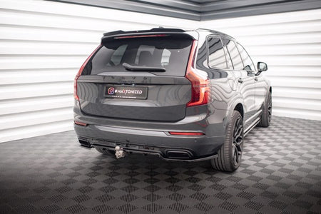 Maxton Central Rear Splitter (With Vertical Bars) Volvo Xc90 R-Design Mk2 Facelift - Gloss Black