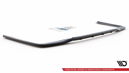 Maxton Central Rear Splitter (With Vertical Bars) Mercedes-Benz E Amg-Line Sedan W212 Facelift - Gloss Black