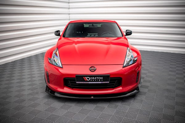 Maxton Front Splitter V.1 Nissan 370Z Facelift - Gloss Black