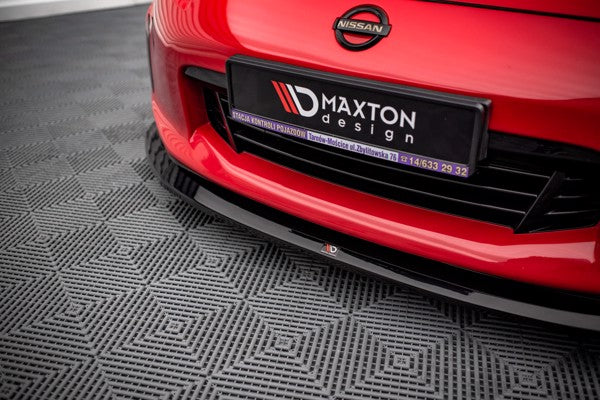Maxton Front Splitter V.1 Nissan 370Z Facelift - Gloss Black