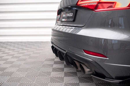 Maxton Street Pro Rear Diffuser Audi S3 Sportback 8V Facelift - Black