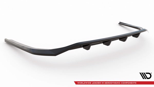 Maxton Central Rear Splitter (With Vertical Bars) Lexus Es F Sport Mk7 - Gloss Black