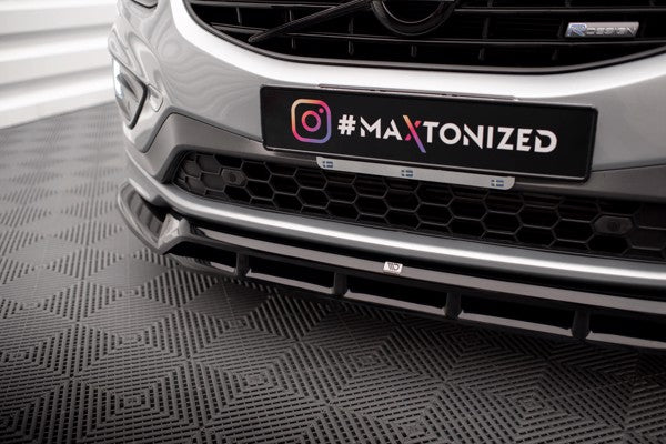 Maxton Front Splitter Volvo Xc60 R-Design Mk1 Facelift - Gloss Black
