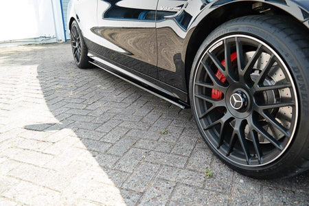 Maxton Side Skirts Diffusers Mercedes C-Class S205 63Amg Estate - Gloss Black