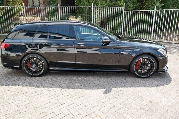 Maxton Side Skirts Diffusers Mercedes C-Class S205 63Amg Estate - Gloss Black