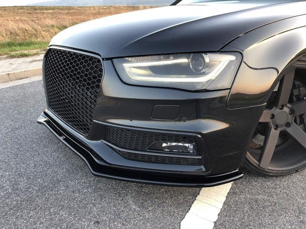 Maxton Front Splitter V.2 Audi S4 B8 Fl - Gloss Black