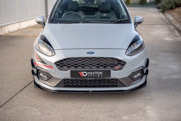 Maxton Front Splitter V.4 Ford Fiesta Mk8 St / St-Line - Gloss Black