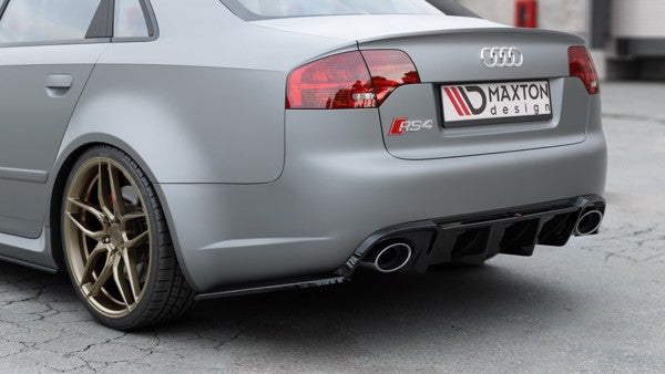 Maxton Rear Side Splitters V.2 Audi RS4 Sedan B7 - Gloss Black