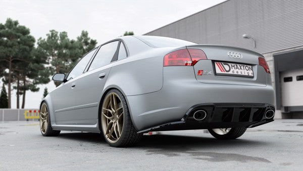 Maxton Rear Side Splitters V.2 Audi RS4 Sedan B7 - Gloss Black