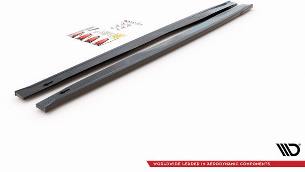 Maxton Side Skirts Diffusers Fiat 124 Spider Abarth - Gloss Black