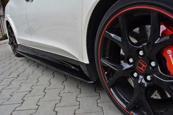 Maxton Side Skirts Diffusers Honda Civic Ix Type R - Gloss Black