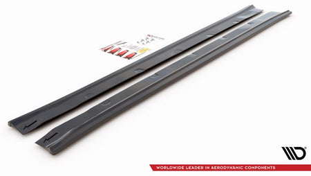 Maxton Side Skirts Diffusers Tesla Model S Facelift - Gloss Black