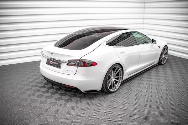 Maxton Side Skirts Diffusers Tesla Model S Facelift - Gloss Black