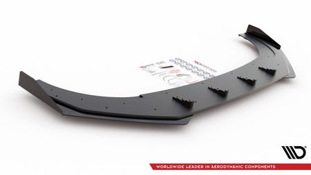 Maxton Racing Durability Front Splitter + Flaps Volkswagen Golf 8 Gti Clubsport - Black + Gloss Flaps    