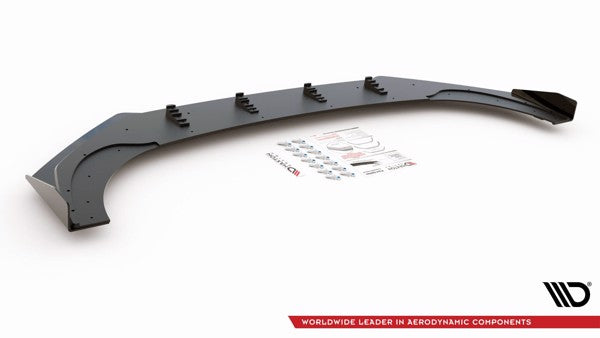 Maxton Racing Durability Front Splitter + Flaps Volkswagen Golf 8 Gti Clubsport - Black + Gloss Flaps    