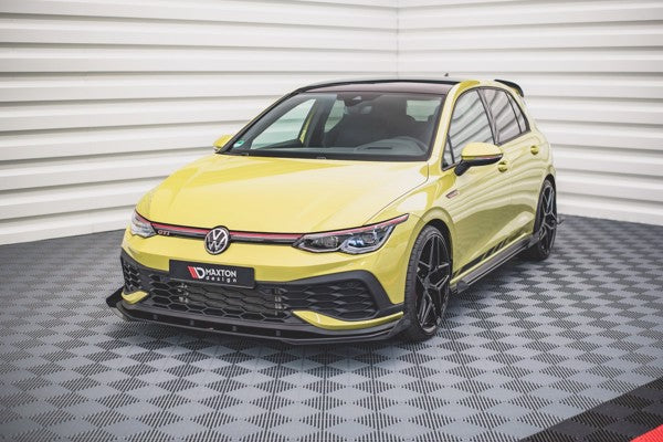 Maxton Racing Durability Front Splitter + Flaps Volkswagen Golf 8 Gti Clubsport - Black + Gloss Flaps    