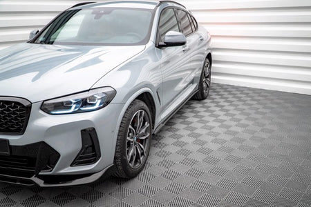 Maxton Side Skirts Diffusers BMW X4 M-Pack G02 Facelift - Gloss Black