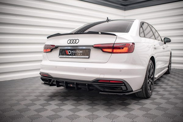 Maxton Rear Valance Audi A4 B9 Facelift - Gloss Black