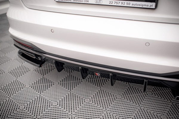 Maxton Rear Valance Audi A4 B9 Facelift - Gloss Black