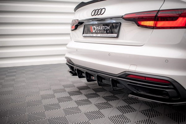 Maxton Rear Valance Audi A4 B9 Facelift - Gloss Black
