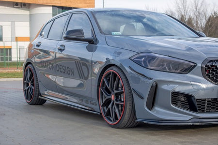 Maxton Side Skirts Diffusers V.1 For BMW 1 F40 M-Pack/ M135I  - Gloss Black