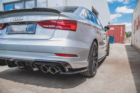 Maxton Rear Side Splitters V.2 Audi S3 Sedan 8V Facelift - Gloss Black