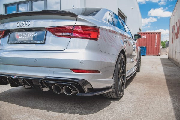 Maxton Rear Side Splitters V.2 Audi S3 Sedan 8V Facelift - Gloss Black