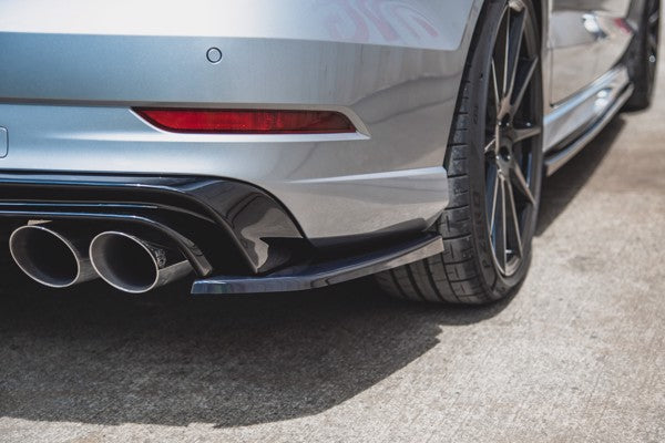 Maxton Rear Side Splitters V.2 Audi S3 Sedan 8V Facelift - Gloss Black