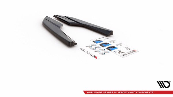 Maxton Rear Side Splitters V.2 Audi S3 Sedan 8V Facelift - Gloss Black